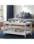 Oikiture Coffee Table Side Tables Storage Rack Shelf 2-Tier Hamptons Furniture, hi-res