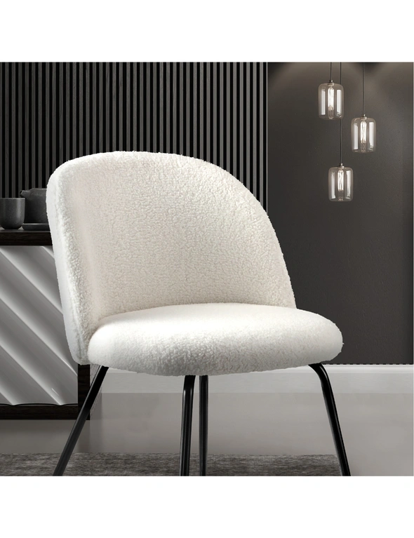 Oikiture Dining Chairs Accent Chair Armchair Kitchen Upholstered Exclusive White, hi-res image number null