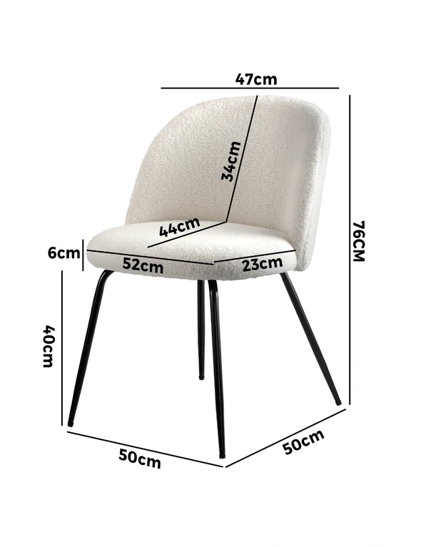Oikiture Dining Chairs Accent Chair Armchair Kitchen Upholstered Exclusive White, hi-res image number null