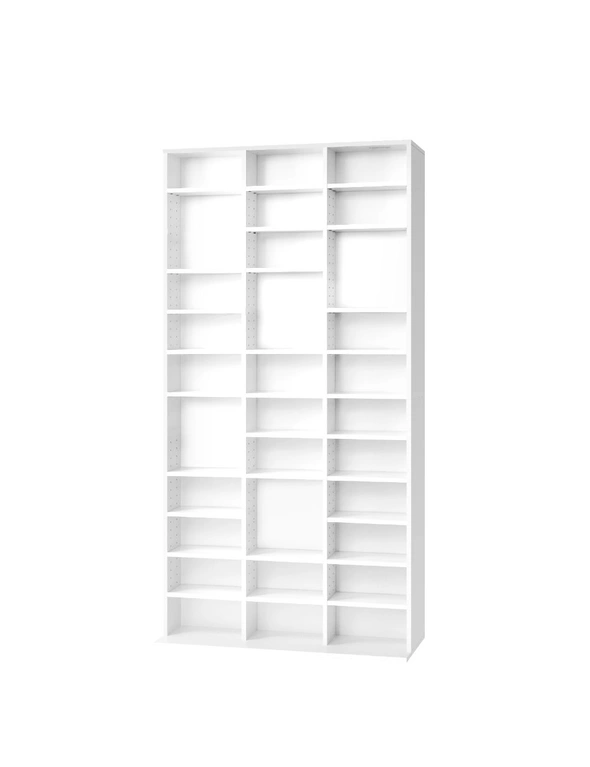 Oikiture Display Shelf Bookshelf Bookcase CD DVD Storage Media Stand Rack White, hi-res image number null