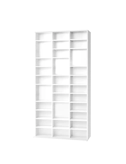 Oikiture Display Shelf Bookshelf Bookcase CD DVD Storage Media Stand Rack White