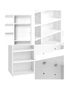 Oikiture Display Shelf Bookshelf Bookcase CD DVD Storage Media Stand Rack White, hi-res