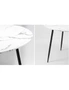Oikiture 110cm Dining Table Round Wooden Table With Marble Effect Metal Legs White&Black, hi-res