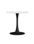 Oikiture 60cm Dining Table Kitchen Swivel Marble Tulip Round Metal Leg White, hi-res