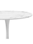 Oikiture 90cm Dining Table Kitchen Swivel Marble Tulip Round Metal Leg White, hi-res