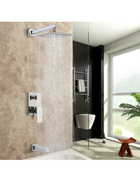 Chrome Wall Shower Mixer Hot Cold Tap Basin Vanity Sink Brass Bath Valve DIY, hi-res image number null