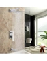 Chrome Wall Shower Mixer Hot Cold Tap Basin Vanity Sink Brass Bath Valve DIY, hi-res