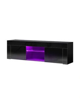 Oikiture TV Cabinet Entertainment Unit Stand RGB LED Gloss Furniture 130cm