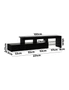 Oikiture TV Cabinet Entertainment Unit Stand RGB LED Gloss Furniture Black 220cm, hi-res