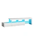 Oikiture TV Cabinet Entertainment Unit Stand RGB LED Gloss Furniture White 220cm, hi-res