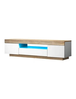 Oikiture TV Cabinet Entertainment Unit Stand RGB LED Storage Furniture 180cm