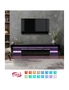 Oikiture TV Cabinet Entertainment Unit Stand LED RGB Gloss Furniture Black 180CM, hi-res