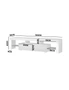 Oikiture TV Cabinet Entertainment Unit Stand LED RGB Gloss Furniture White 180CM, hi-res