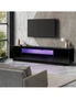 Oikiture TV Cabinet Entertainment Unit Stand Gloss RGB LED Furniture Black 180CM, hi-res