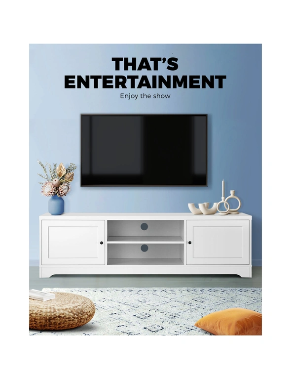 Oikiture TV Cabinet Entertainment Unit Stand Storage Hamptons Furniture 160CM, hi-res image number null
