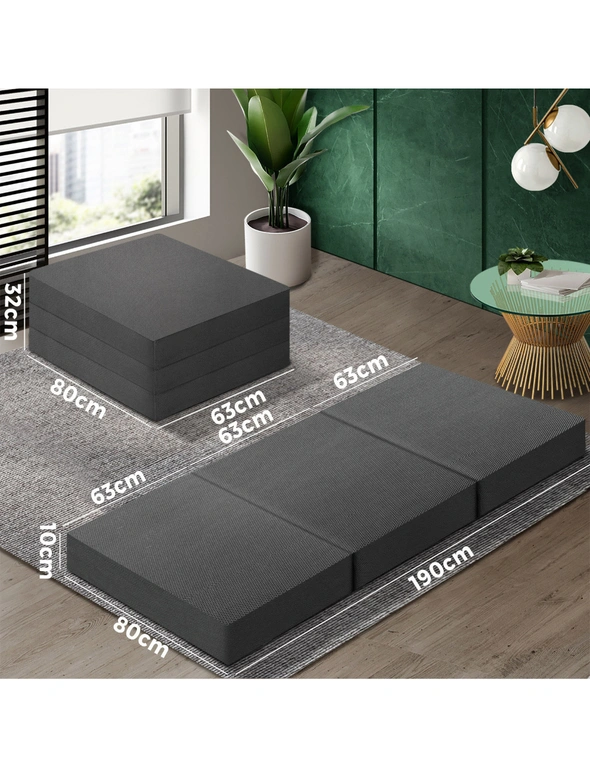 Bedra Folding Mattress Portable Single Sofa Foam Bed Camping Sleeping Pad Grey, hi-res image number null
