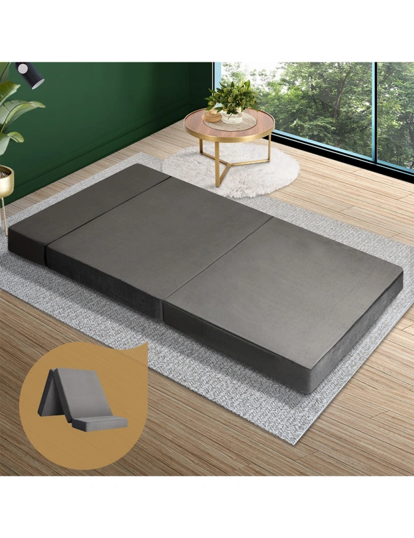 Bedra Folding Foam Mattress Sofa Bed Trifold Camping Sleeping Cushion Mat Double, hi-res image number null