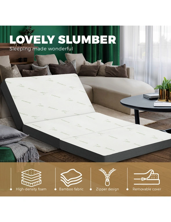 Bedra Folding Foam Mattress Sofa Bed Trifold Sleeping Mat Camping Cushion Double, hi-res image number null