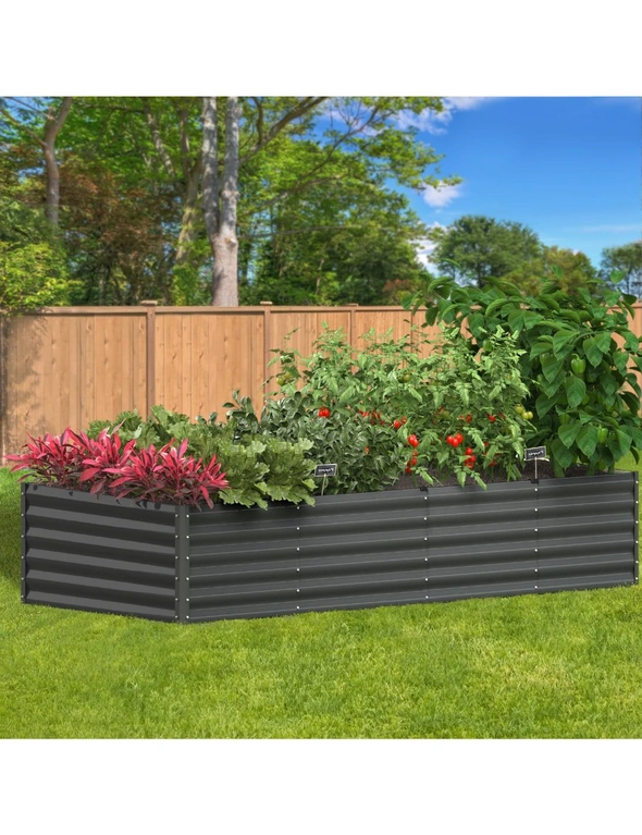Livsip Garden Raised Bed Vegetable Planter Kit Galvanised Steel 240x80x45CM, hi-res image number null