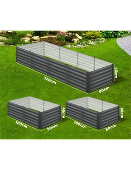 Livsip Garden Bed Kits Raised Instant Planter 320x80x45CM Galvanised Steel
