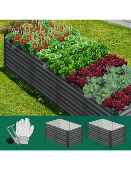 Livsip Raised Garden Bed Kit Instant Planter Galvanised Steel 320x80x73CM