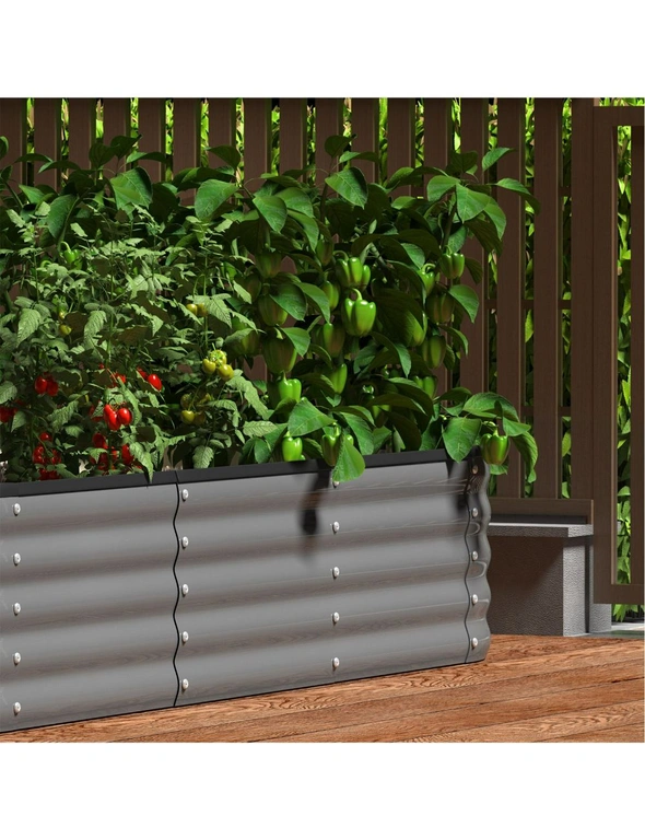 Livsip 9-IN-1 Raised Garden Bed Modular Kit Planter Oval Galvanised Steel 40CM H, hi-res image number null