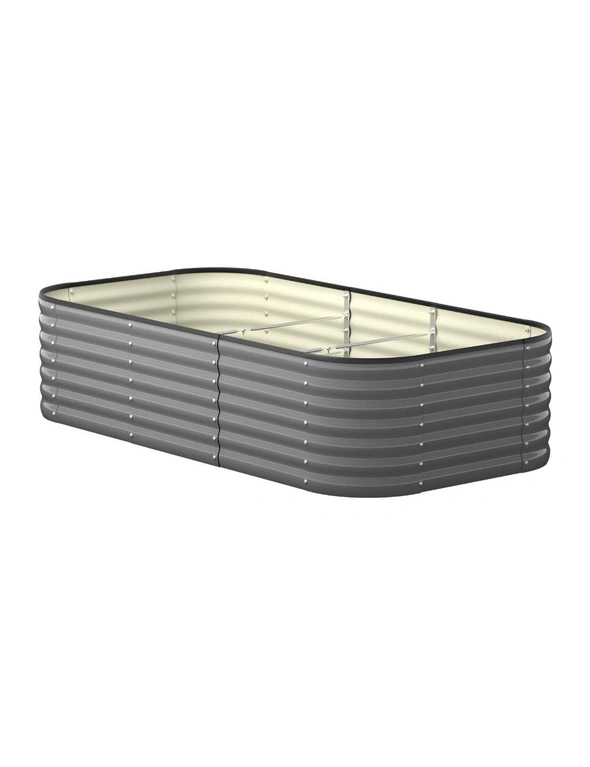 Livsip 9-IN-1 Raised Garden Bed Modular Kit Planter Oval Galvanised Steel 56CM H, hi-res image number null