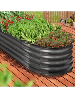 Livsip Galvanised Raised Garden Bed Steel Vegetable Planter 240X80X42CM