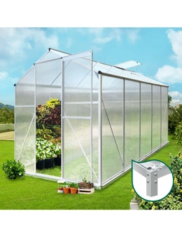 Livsip Greenhouse Aluminium Green House Shed Base Polycarbonate Walk in 3.1x1.9M