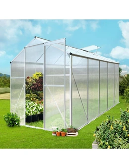Livsip Greenhouse Aluminium Green House Shed Polycarbonate Walk in 3.1x1.9M