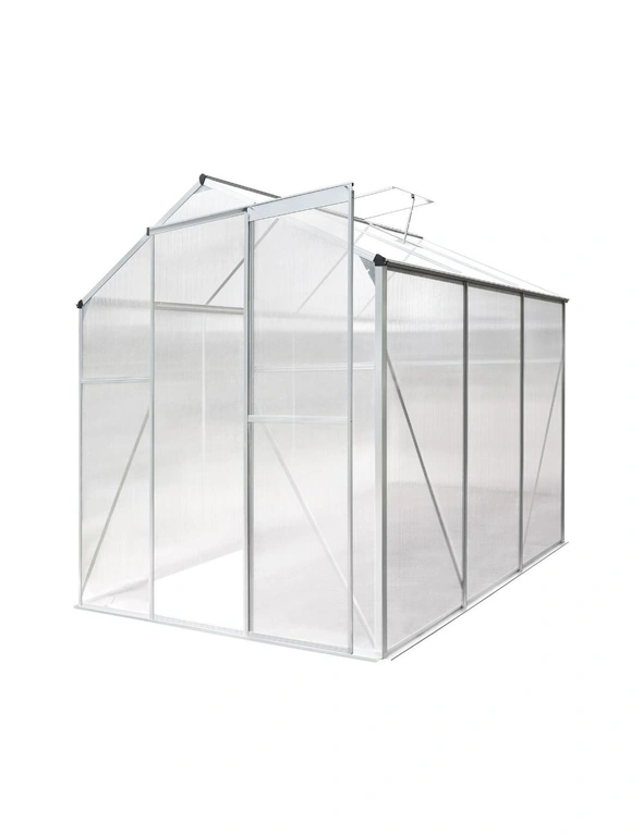 Livsip Greenhouse Aluminium Green House Shed Polycarbonate Walk in 1.9x1.9M, hi-res image number null