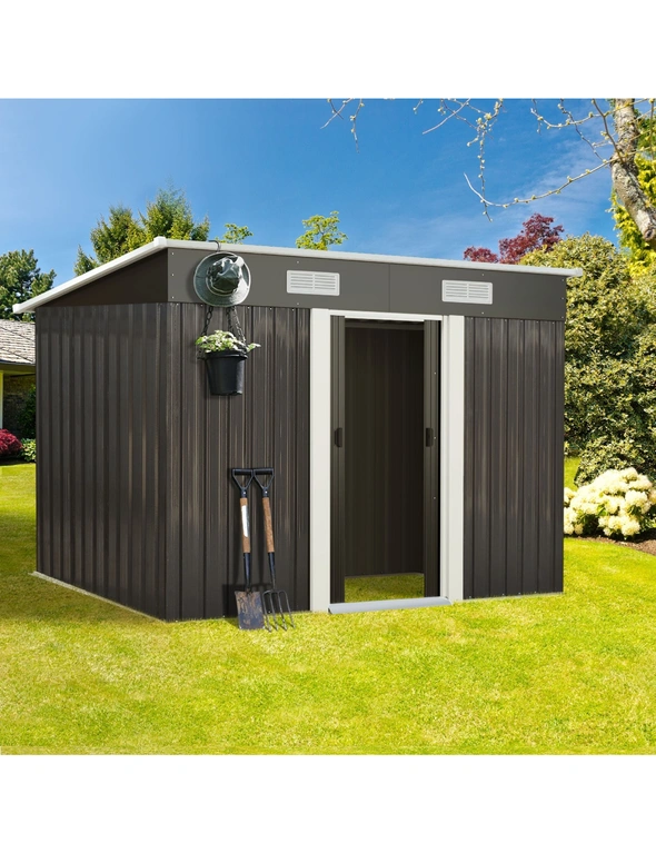 Livsip Garden Shed Outdoor Storage Sheds 2.38x1.31M Workshop Cabin Metal House, hi-res image number null