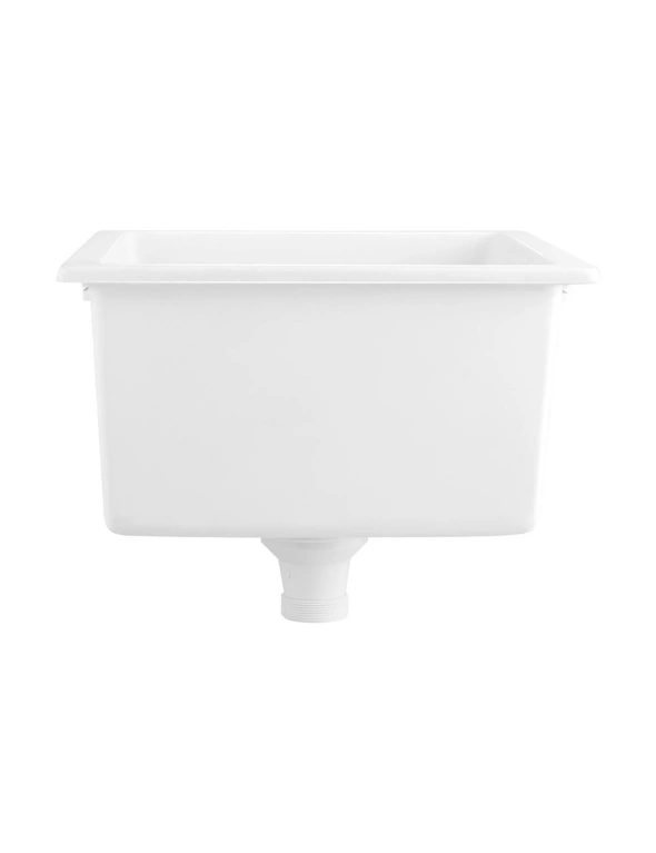 Welba Kitchen Sink 38x38cm Granite Stone Sink Laundry Basin Single Bowl White, hi-res image number null