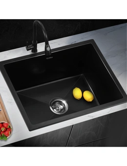 Welba Kitchen Sink Basin Stone Sink Bathroom Laundry Single Bowl 590mmx450mm