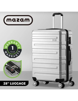 Mazam 28" Luggage Suitcase Trolley Set Travel TSA Lock Storage Hard Case Silver