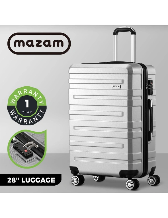 Mazam 28" Luggage Suitcase Trolley Set Travel TSA Lock Storage Hard Case Silver, hi-res image number null