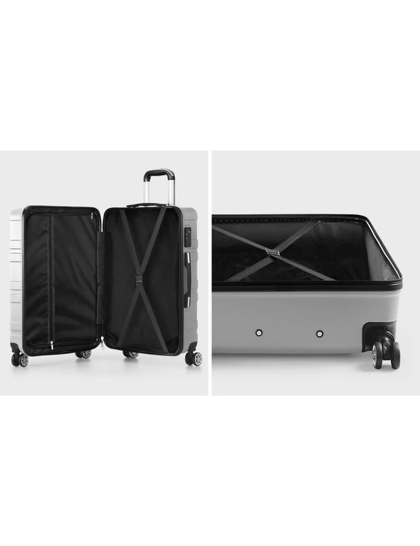 Mazam 28" Luggage Suitcase Trolley Set Travel TSA Lock Storage Hard Case Silver, hi-res image number null