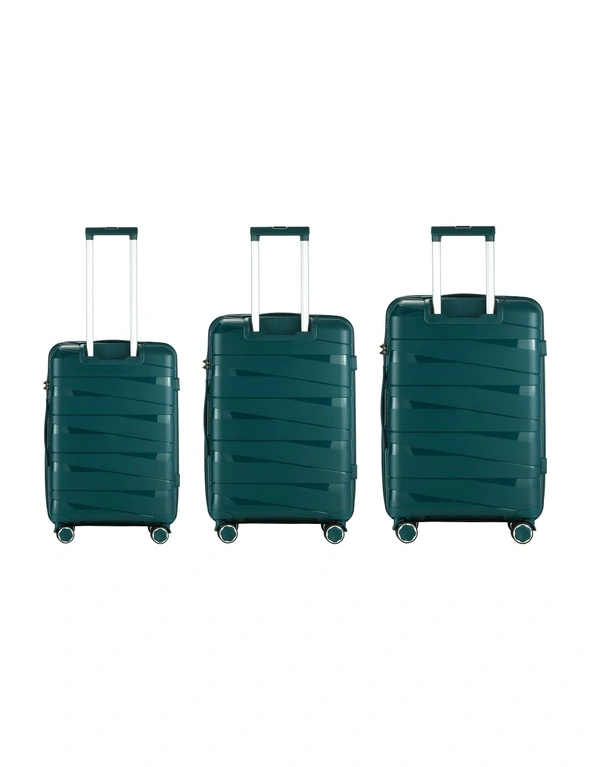 Mazam 3PCS Luggage Suitcase Trolley Set Travel TSA Lock Storage PP Case Green, hi-res image number null