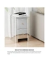 Oikiture Bedside Table Mirrored Storage Cabinet 2 Drawers Nightstand End Table, hi-res