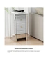 Oikiture Bedside Table 3 Drawers Side Table Nightstand Mirrored Storage Cabinet, hi-res