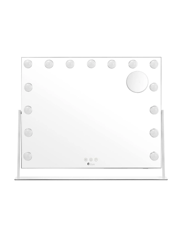 Oikiture Hollywood Makeup Mirrors LED Lights Bluetooth Rotation Vanity 58x46cm, hi-res image number null