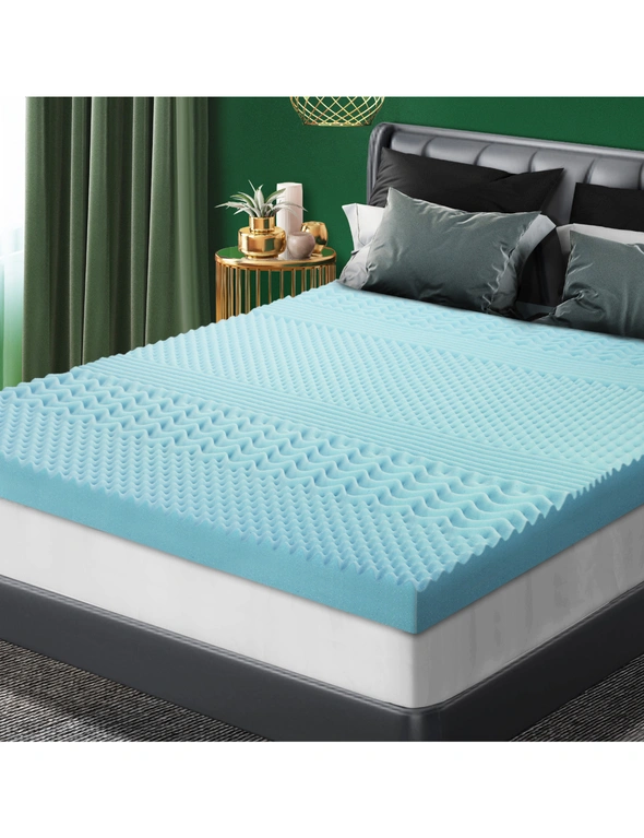 Bedra Memory Foam Mattress Topper Cool Gel Bed Bamboo Cover 7-Zone 8CM King, hi-res image number null