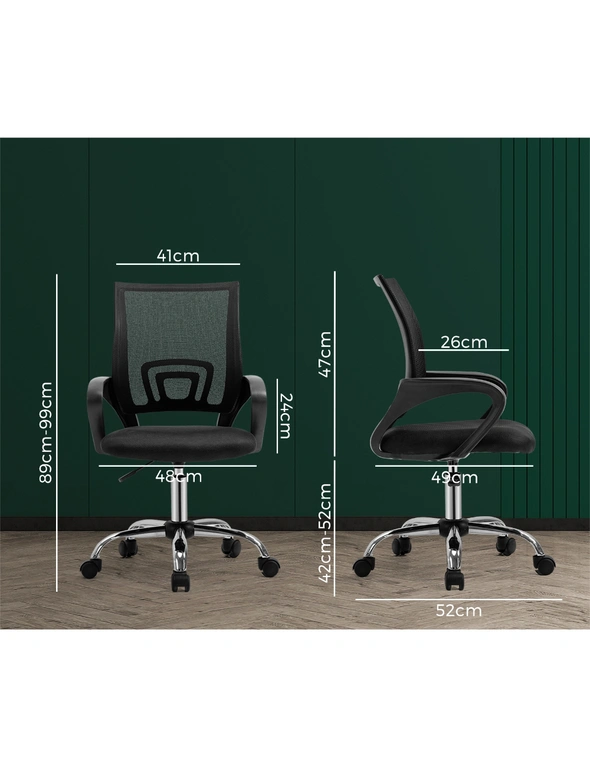 Oikiture Office Gaming  Chair Computer Mesh Chairs Executive Foam Seat Black, hi-res image number null