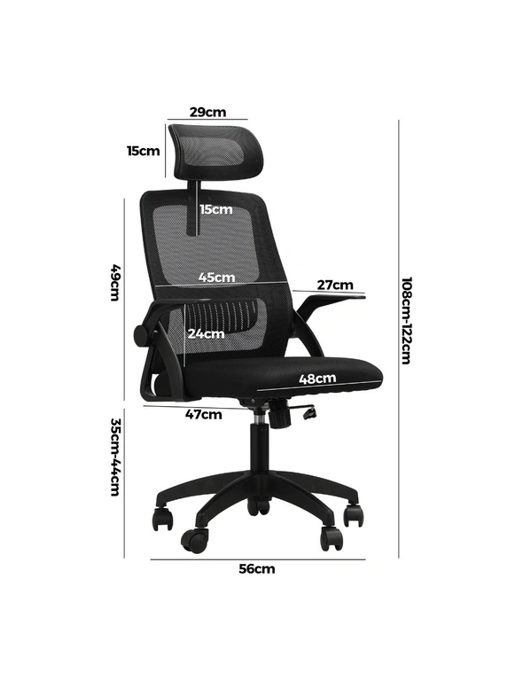 Oikiture Mesh Office Chair Executive Fabric Gaming Seat Racing Tilt Computer, hi-res image number null