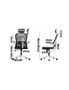 Oikiture Mesh Office Chair Executive Fabric Gaming Seat Racing Tilt Computer Black&White, hi-res