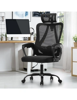 Oikiture Mesh Office Chair Adjustable Lumbar Support Reclining Computer Black