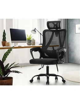 Oikiture Mesh Office Chair Adjustable Lumbar Support Reclining Computer Black