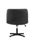 Oikiture Mid Back Armless Office Desk Chair Wide Seat PU Leather Black, hi-res