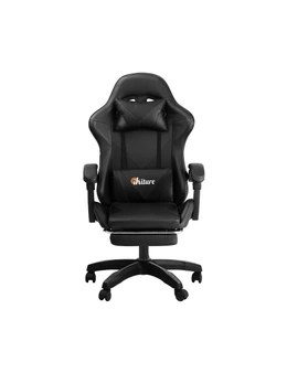 Oikiture Gaming Chair Massage Racing Recliner Office PU Leather with Footrest