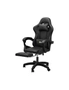 Oikiture Gaming Chair Massage Racing Recliner Office PU Leather with Footrest, hi-res